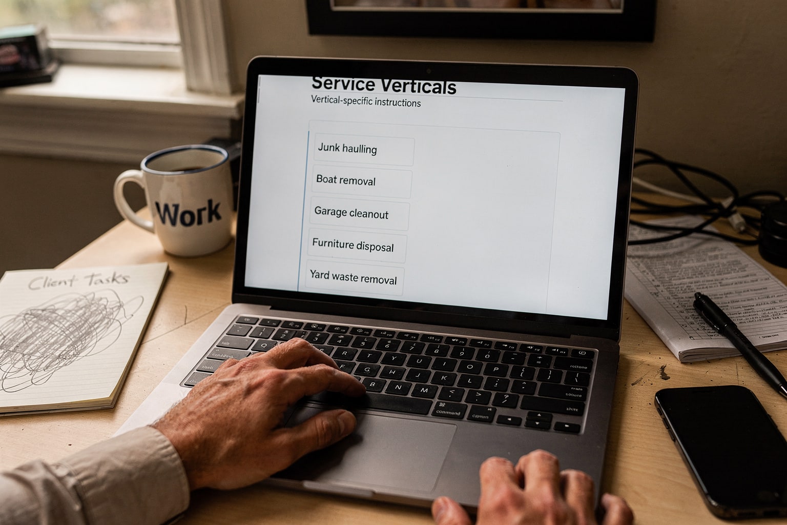 Junk boat removal Kentucky: dark blue pickup truck with weathered aluminum jon boat loaded on trailer in residential driveway